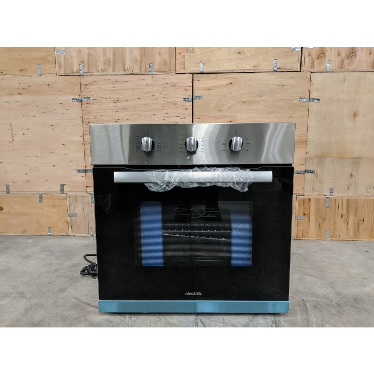 GRADE A3 - electriQ 65 Litre 8 Function Fan Assisted Electric Single Oven in Stainless Steel - Supplied  with plug