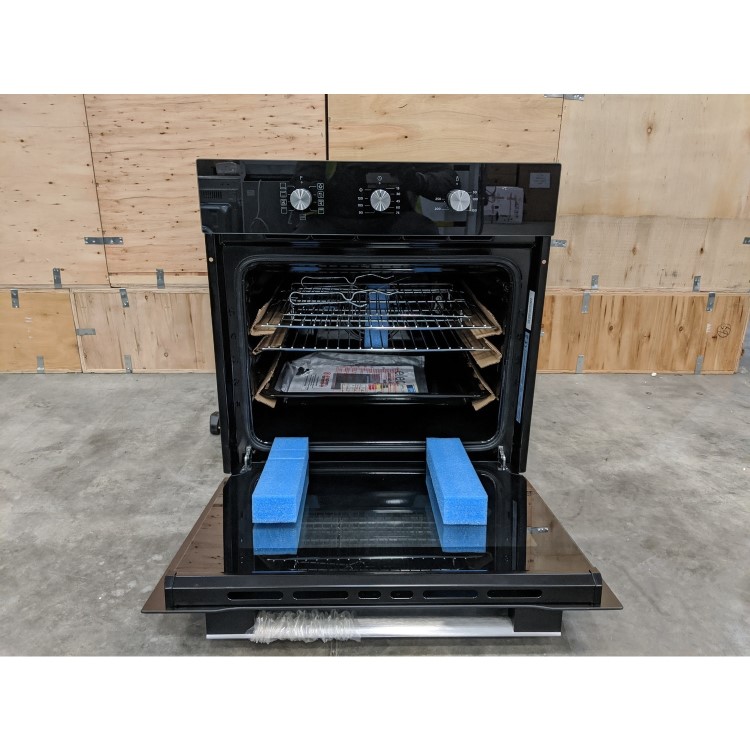 GRADE A3 - electriQ 65 litre 8 Function Fan Assisted Electric Single oven in Black - Supplied with a plug 