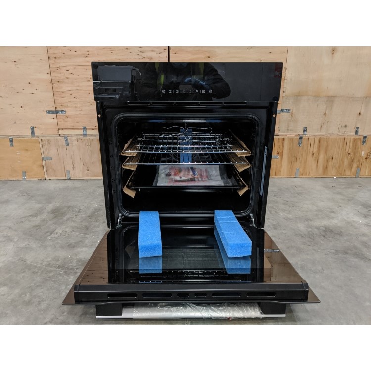 GRADE A3 - electriQ 65 Litre 9 Function Full Fan Touch Control Electric Single Oven in Black - Supplied with a plug
