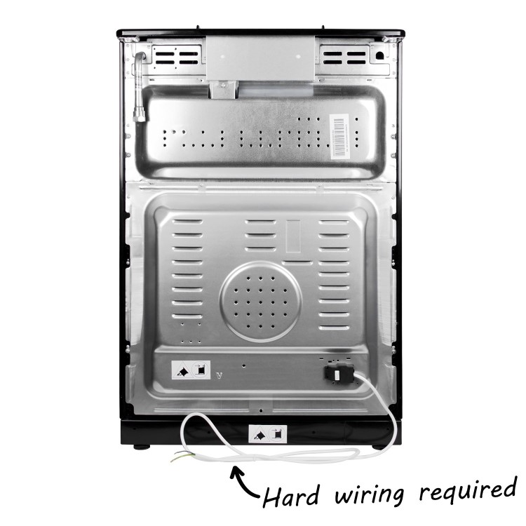 GRADE A2 - electriQ 60cm Dual Fuel Cooker with Double Oven - Black