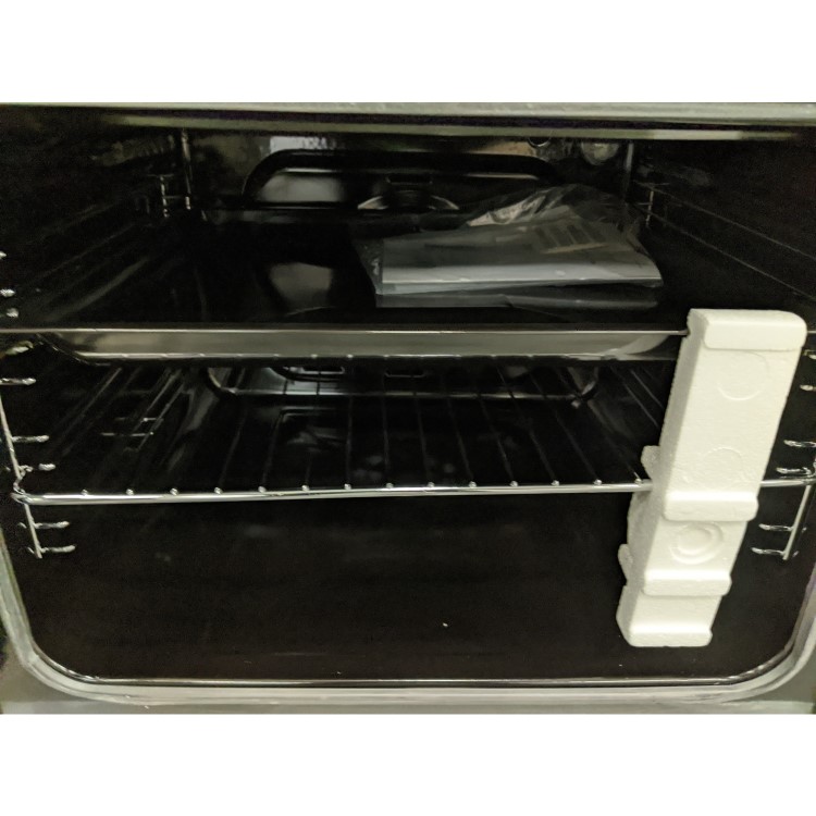 GRADE A3 - electriQ 60cm Double Oven Electric Cooker with Ceramic Hob & Programmable Timer - White