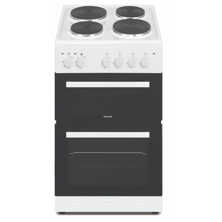 GRADE A3 - electriQ 50cm Double Cavity Electric with Sealed Plate Hob - White