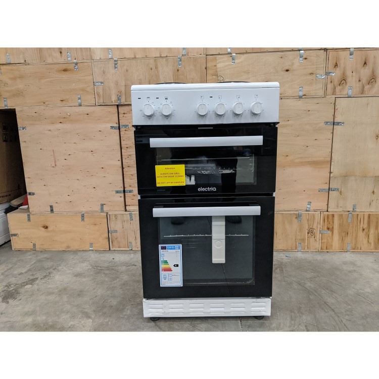 GRADE A3 - electriQ 50cm Double Cavity Electric with Sealed Plate Hob - White
