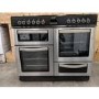Refurbished electriQ EQRANGE100SS 100cm Dual Fuel Double Oven Range Cooker Stainless Steel