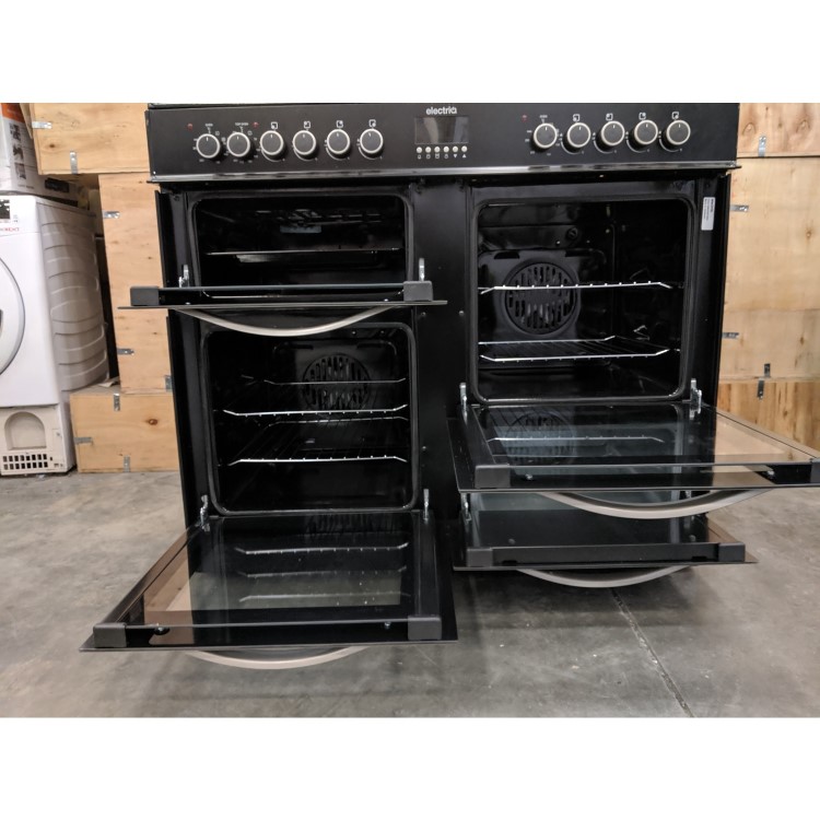 Refurbished electriQ EQRANGE100SS 100cm Dual Fuel Double Oven Range Cooker Stainless Steel