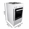 GRADE A3 - electriQ 50cm Single Oven Electric Cooker with Solid Hotplate Hob - White