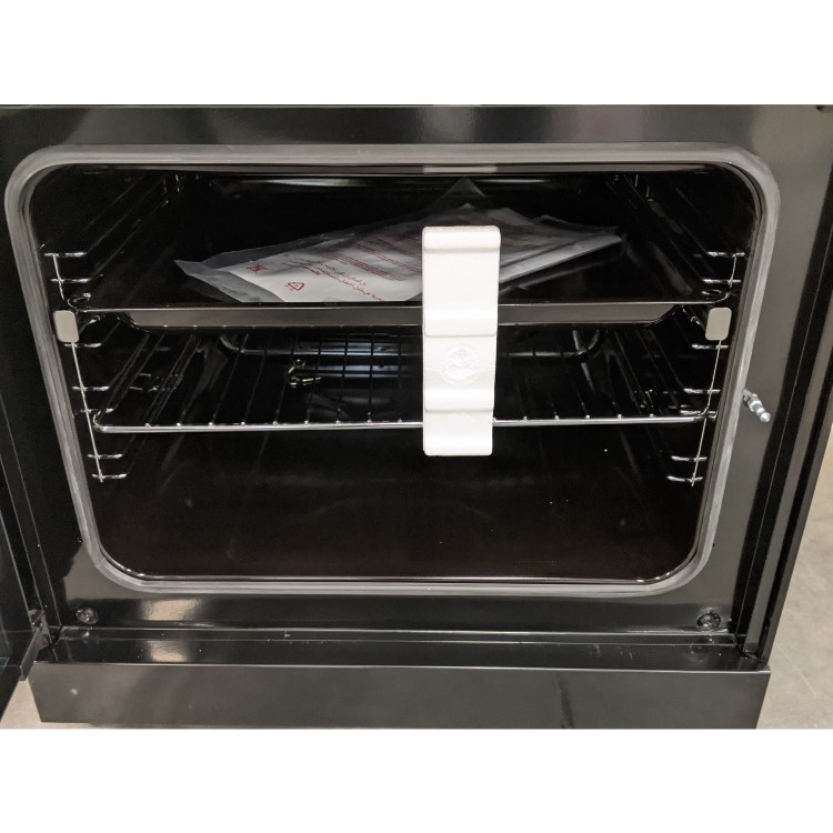 GRADE A3 - electriQ 60cm Double Oven Electric Cooker with Ceramic Hob & Programmable Timer - Black