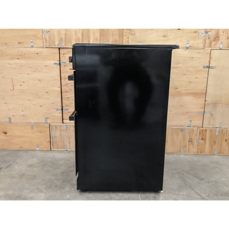 GRADE A3 - electriQ 60cm Double Oven Electric Cooker with Ceramic Hob & Programmable Timer - Black