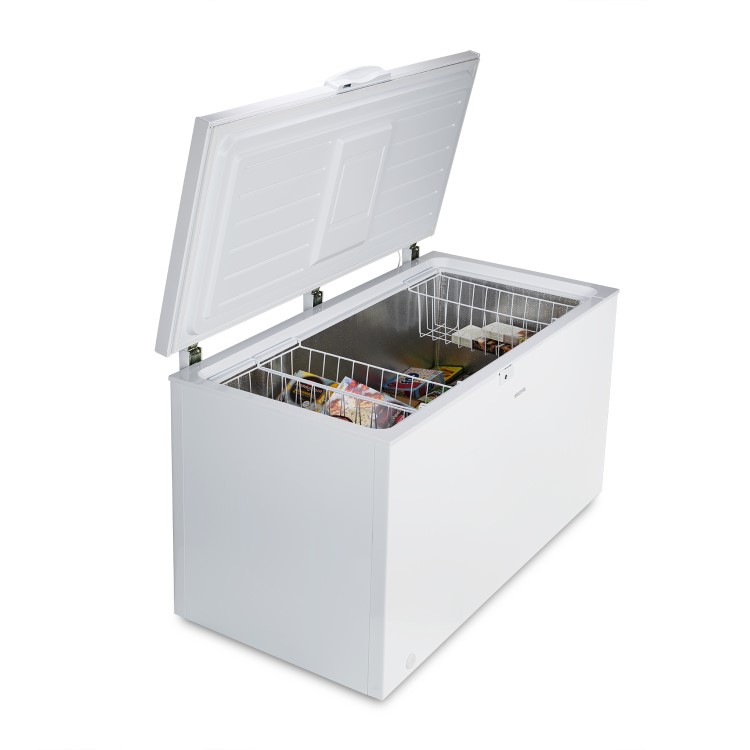 GRADE A3 - electriQ 418 Litre Chest Freezer 75cm Deep A+ Energy Rating 142cm Wide - White