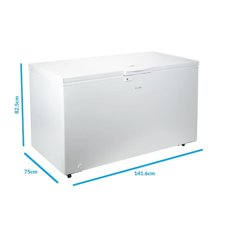 GRADE A3 - electriQ 418 Litre Chest Freezer 75cm Deep A+ Energy Rating 142cm Wide - White