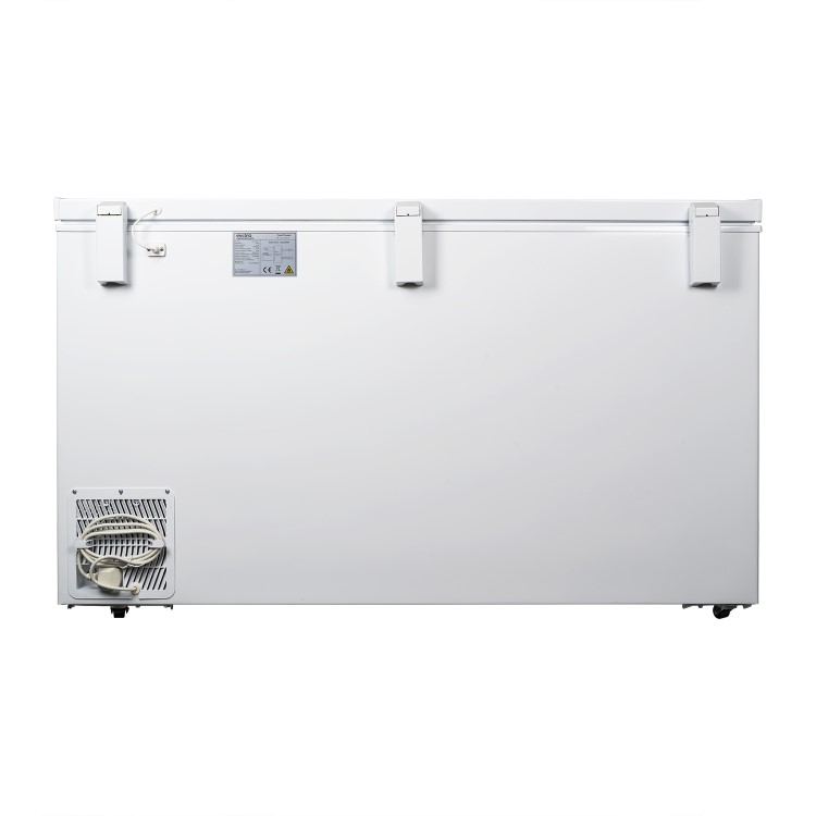 GRADE A3 - electriQ 418 Litre Chest Freezer 75cm Deep A+ Energy Rating 142cm Wide - White