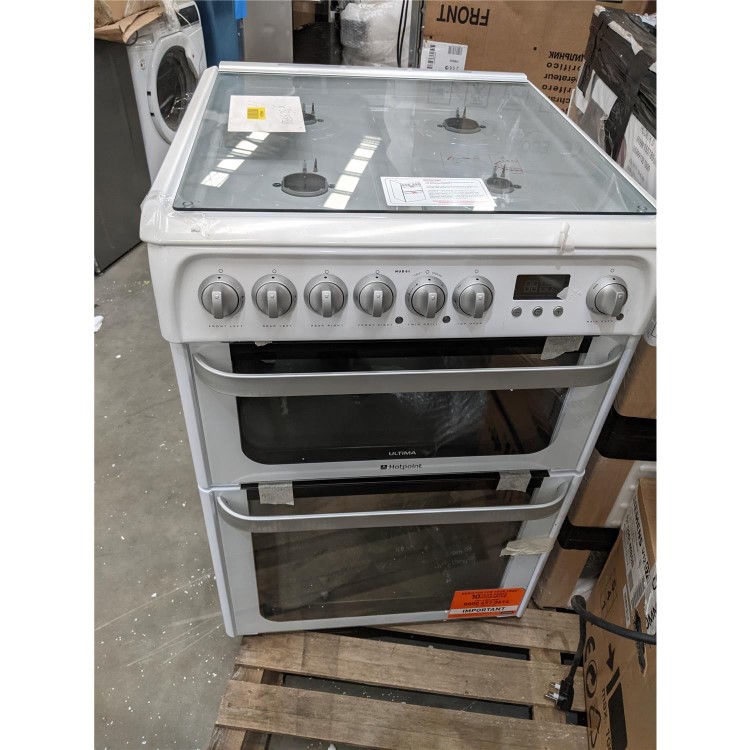 Refurbished Hotpoint HUD61P 60cm Dual Fuel Cooker