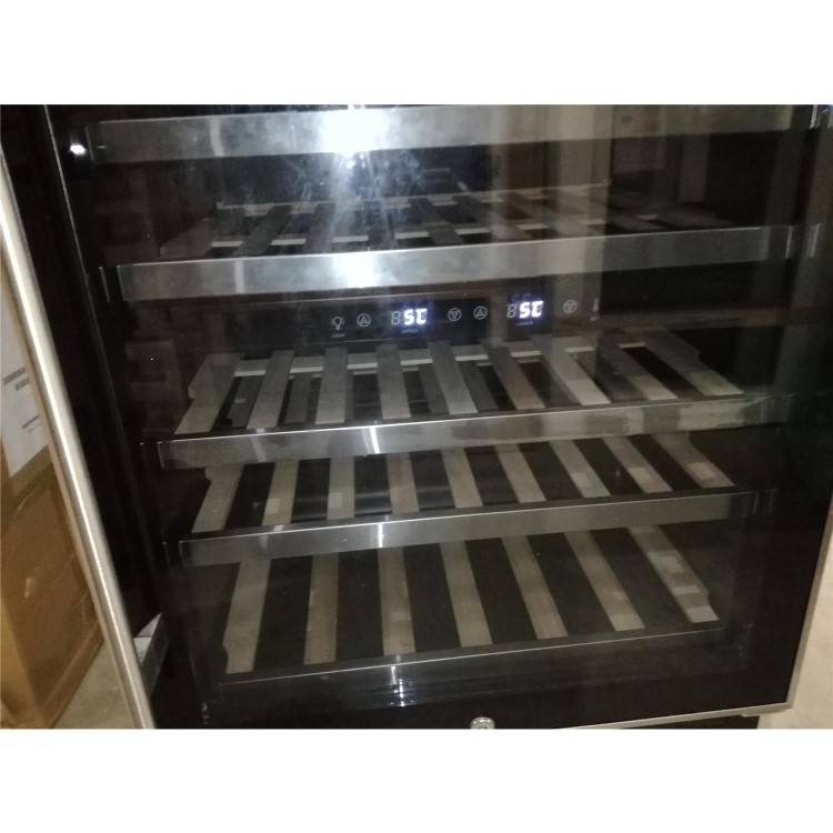 Refurbished electriQ 51 Bottle Freestanding Under Counter Wine Cooler Full Dual Zone 60cm Wide 82cm Tall - Stainless Steel