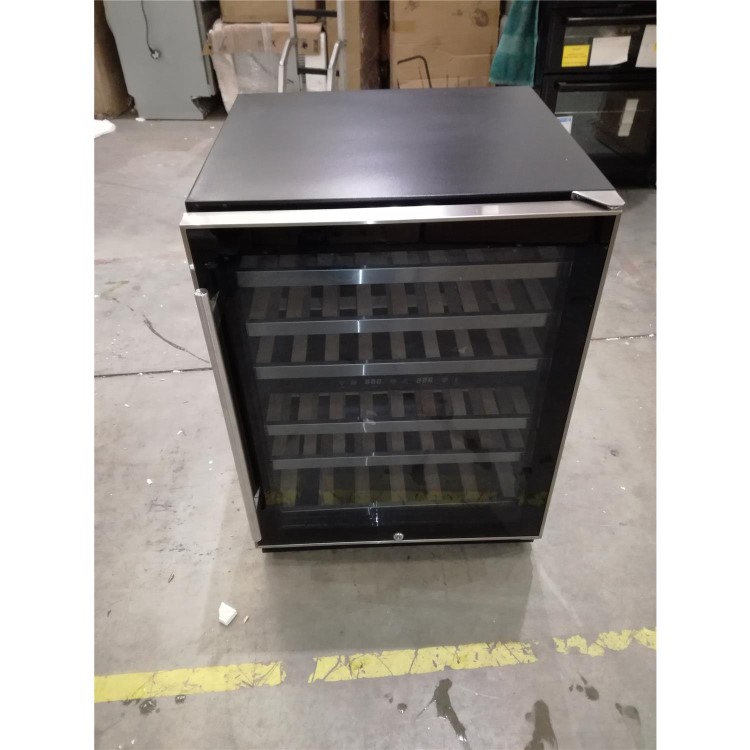 Refurbished electriQ 51 Bottle Freestanding Under Counter Wine Cooler Full Dual Zone 60cm Wide 82cm Tall - Stainless Steel
