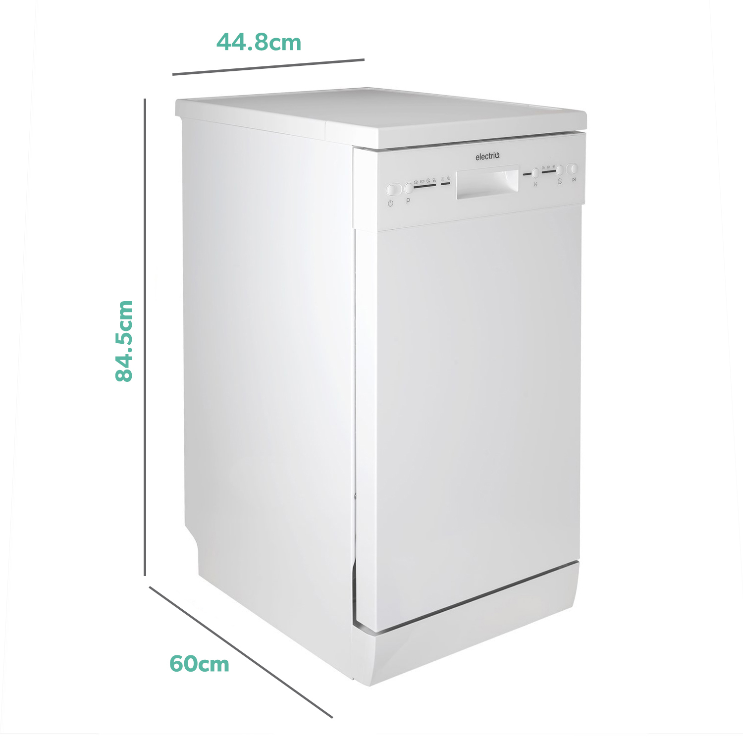 electriQ 10 Place Settings Freestanding Slimline Dishwasher