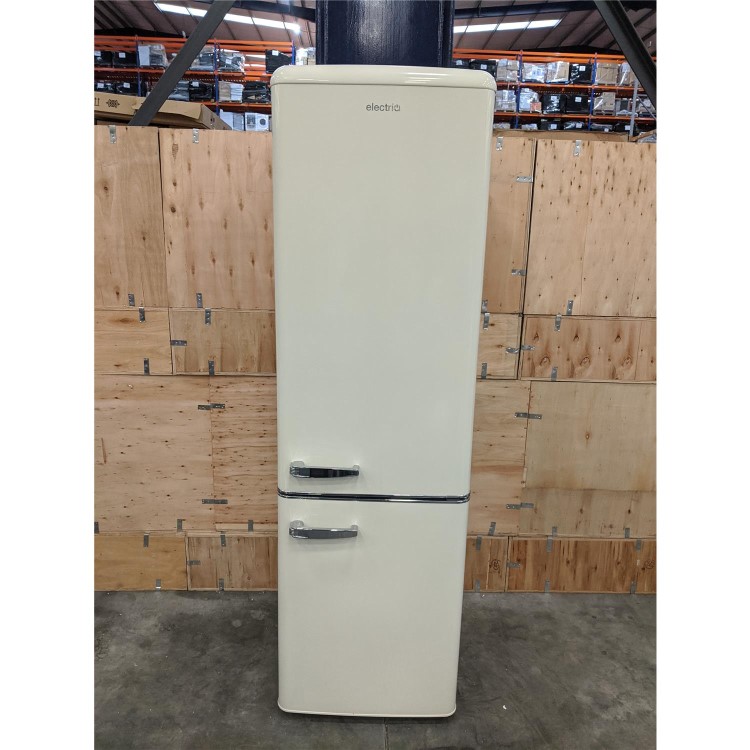 Refurbished electriQ 244 Litre Freestanding Fridge Freezer Retro 60/40 Split 55cm Wide - Cream