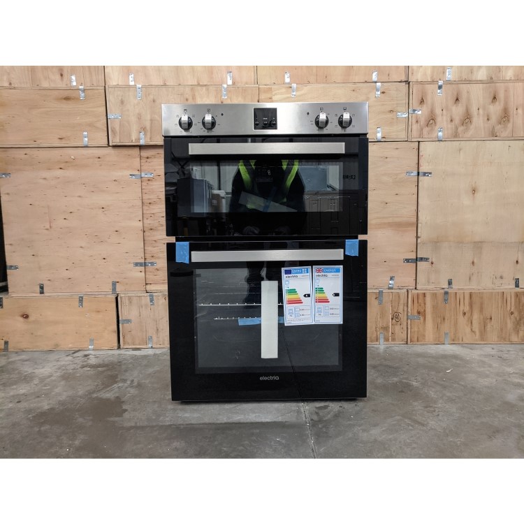 Refurbished electriQ EQDO1STEEL 60cm Double Built In Electric Oven Stainless Steel