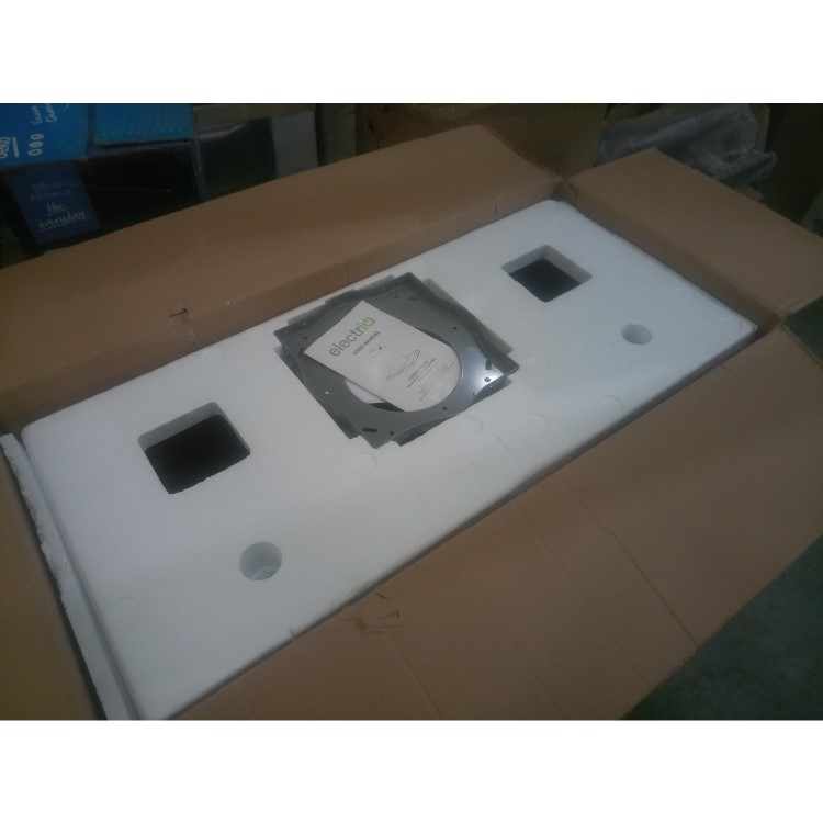 Refurbished electriQ 90cm Island Cooker Hood LED Panel With Glass - Black