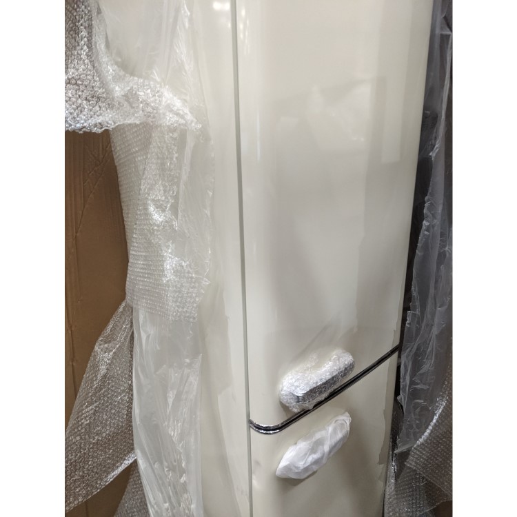 Refurbished electriQ 244 Litre Freestanding Fridge Freezer Retro 60/40 Split 55cm Wide - Cream