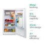 GRADE A2 - electriQ 61 Litre Freestanding Under Counter Larder Fridge 84.5cm Tall A+ Energy Rating 45cm Wide - White