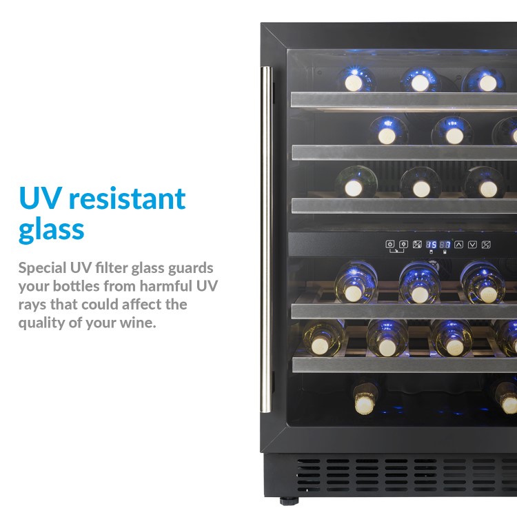 electriQ 60cm Dual Zone Wine Cooler - Black