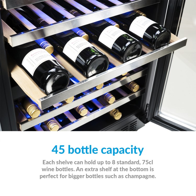 electriQ 60cm Dual Zone Wine Cooler - Black