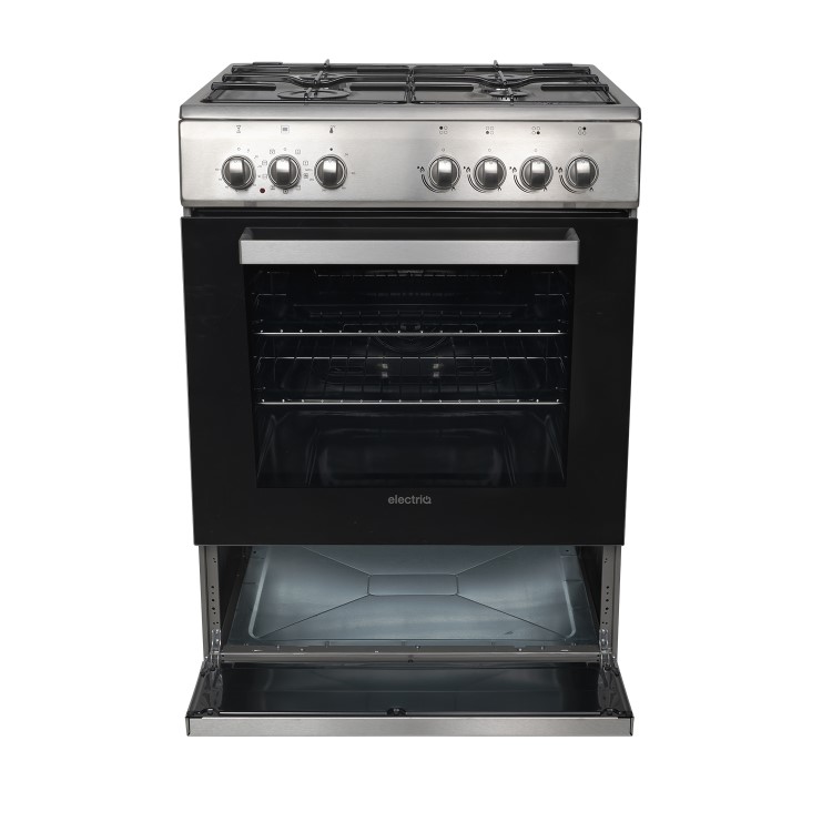 Refurbished electriQ 60cm Single Oven Dual Fuel Cooker - Stainless Steel