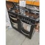 Refurbished electriQ EQRANGE100BLACK 100cm Dual Fuel Double Oven Range Cooker Black