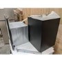 Refurbished electriQ 60cm Satin Black Curved Glass Push Button Control Chimney Cooker Hood