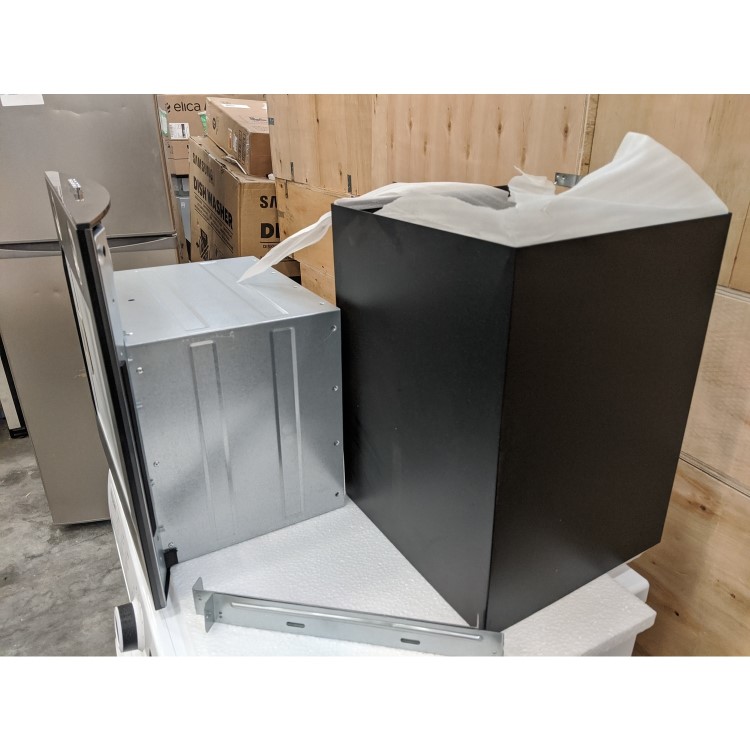 Refurbished electriQ 60cm Satin Black Curved Glass Push Button Control Chimney Cooker Hood