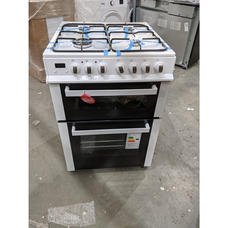 Refurbished electriQ 60cm Double Oven Dual Fuel Cooker - White