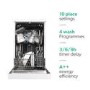 Refurbished  electriQ EQDW45WH Slimline 10 Place Freestanding Dishwasher