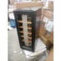 Refurbished electriQ 19 Bottle Freestanding Under Counter Wine Cooler Single Zone 30cm Wide 82cm Tall - Black