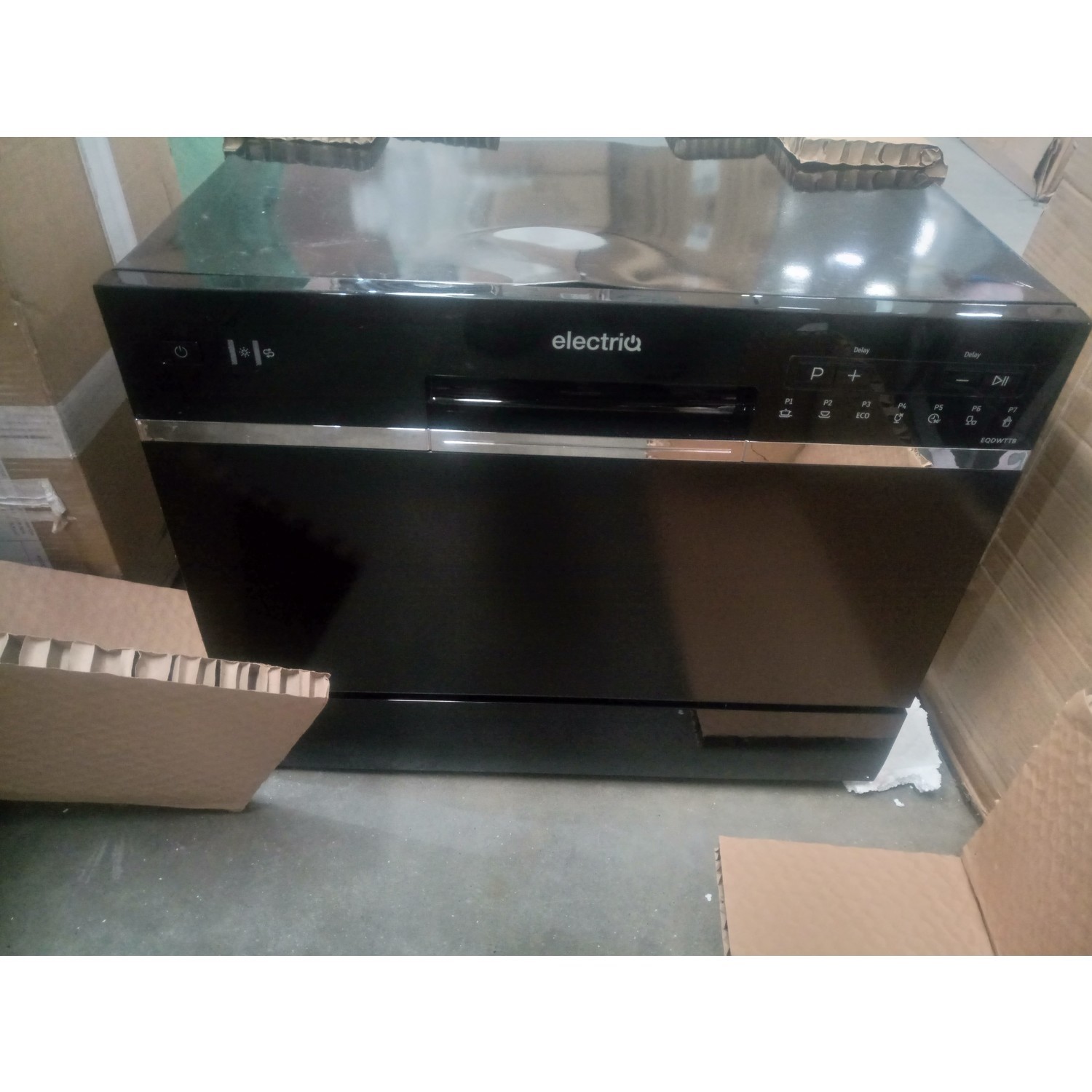 Refurbished electriQ Table Top Dishwasher Black electriQ