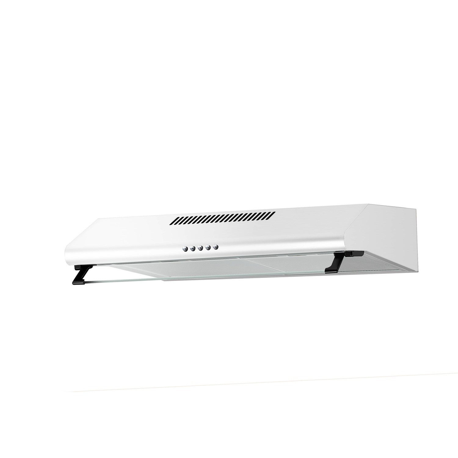 electriQ 60cm Top & Rear Venting Visor Cooker Hood White electriQ