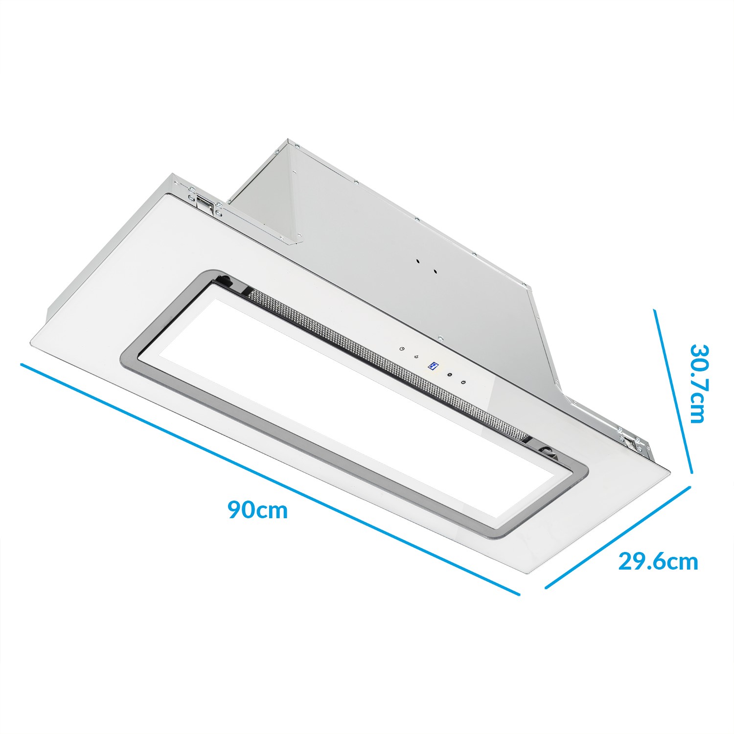 Electriq 90cm Glass Canopy Cooker Hood White Electriq Electriq 90cm Glass Canopy Cooker Hood White Electriq