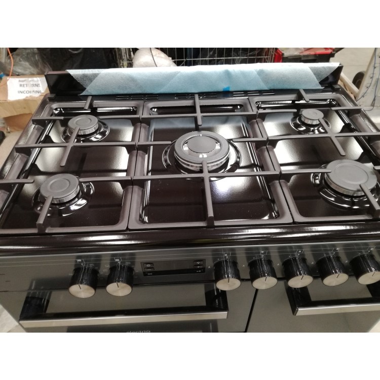 Refurbished electriQ 90cm Dual Fuel Triple Cavity Range Cooker - Charcoal Grey