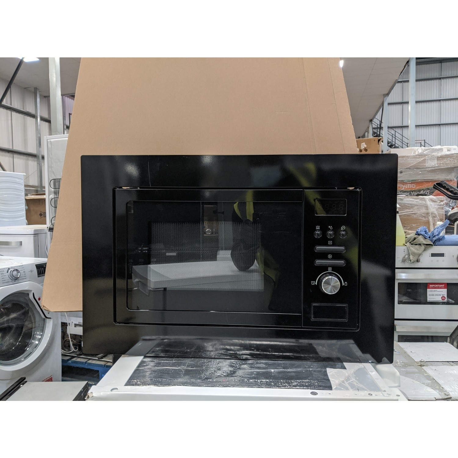 Refurbished electriQ 20L 800W Black BuiltIn Microwave with Grill electriQ