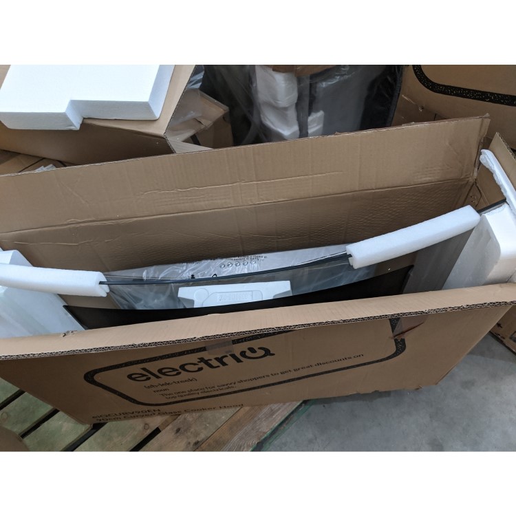 Refurbished electriQ 90cm Curved Glass Chimney Cooker Hood - Stainless Steel