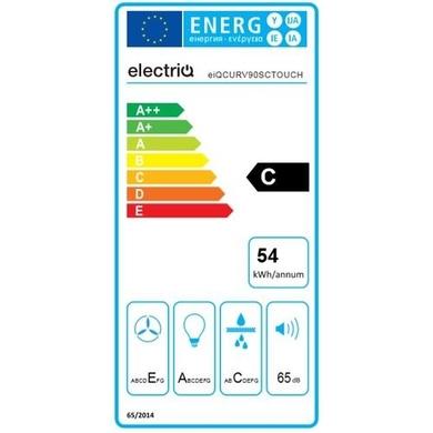 GRADE A2 - electriQ 90cm Stainless Steel Curved Glass Touch Control Chimney Cooker Hood  - 5 Year warranty
