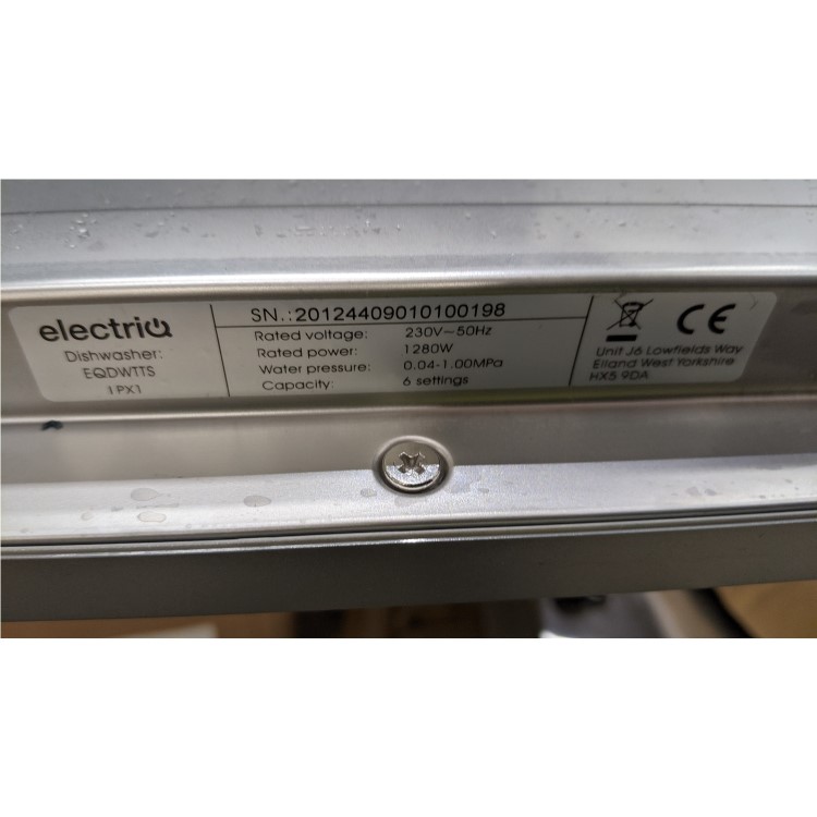 Refurbished electriQ Table Top / Integrated Dishwasher - Silver