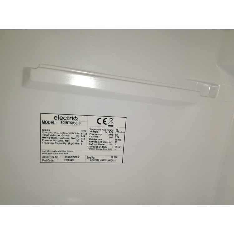 Refurbished electriQ 235 Litre Integrated Fridge Freezer 50/50 Split 177cm Tall  54cm Wide - White
