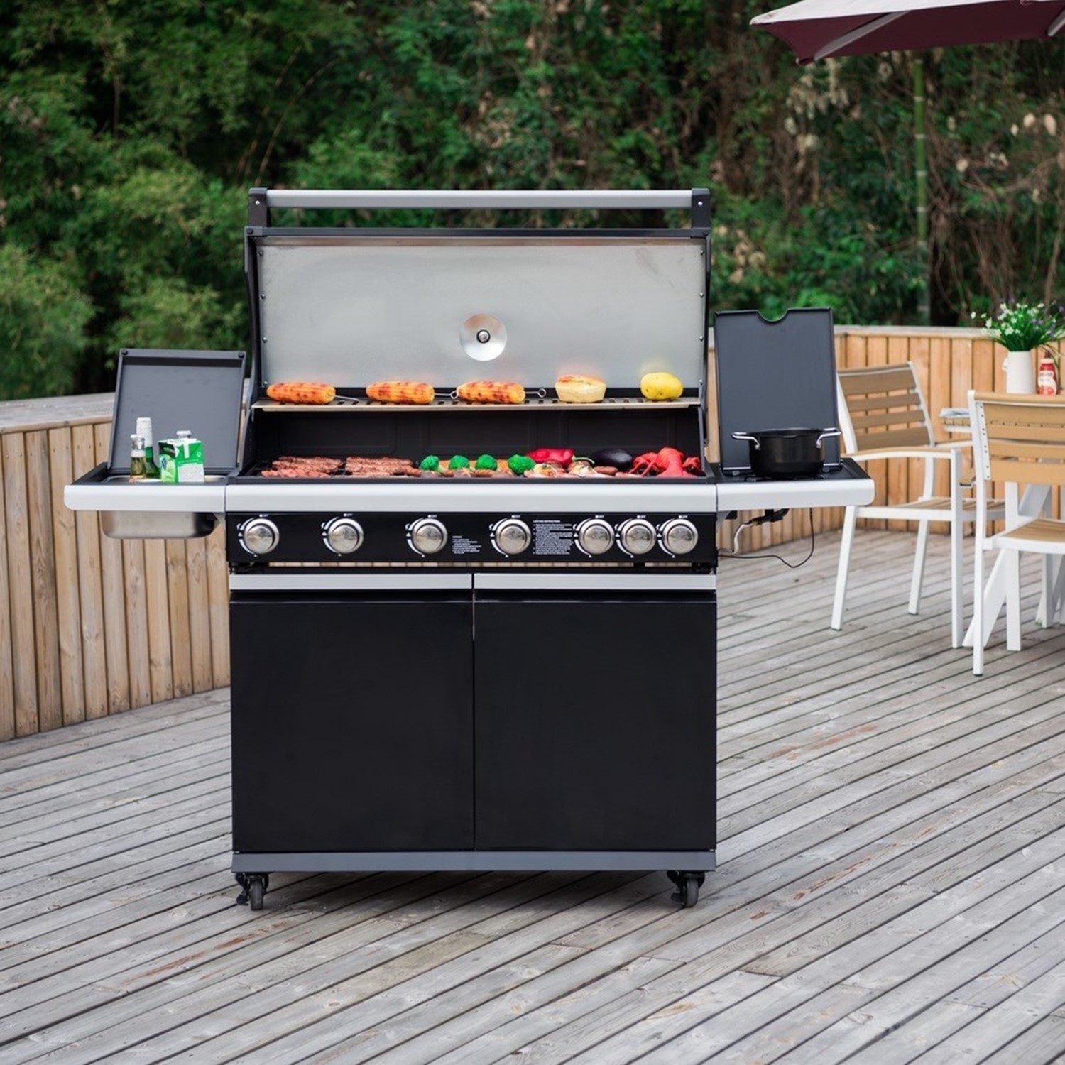 Boss Grill Alabama Elite 6 Burner Gas BBQ Grill with Side Burner