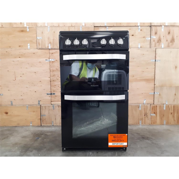 Refurbished Hotpoint HD5V93CCB 50cm Electric Cooker With Ceramic Hob