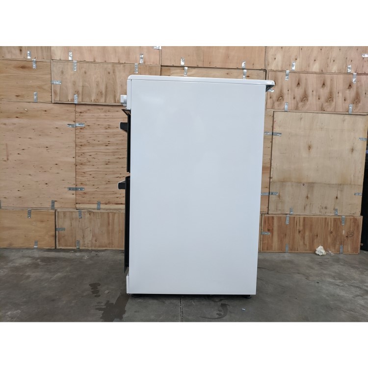 Refurbished electriQ EQEC50W3 50cm Double Cavity Electric Cooker with Ceramic Hob White