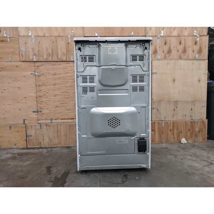 Refurbished electriQ EQEC50W3 50cm Double Cavity Electric Cooker with Ceramic Hob White