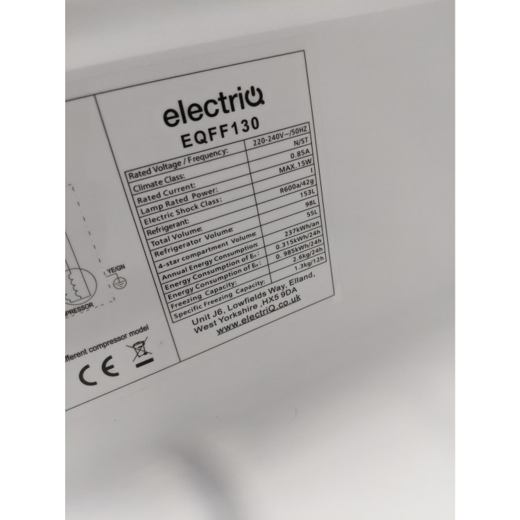 Refurbished electriQ 155 Litre 50/50 Freestanding Fridge Freezer - White