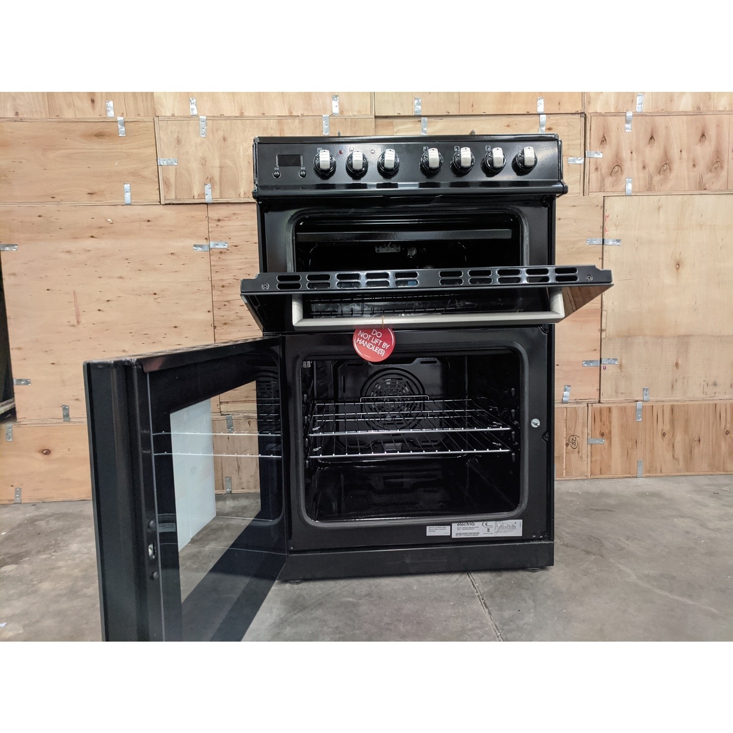 Refurbished electriQ 60cm Double Oven Dual Fuel Cooker Black electriQ