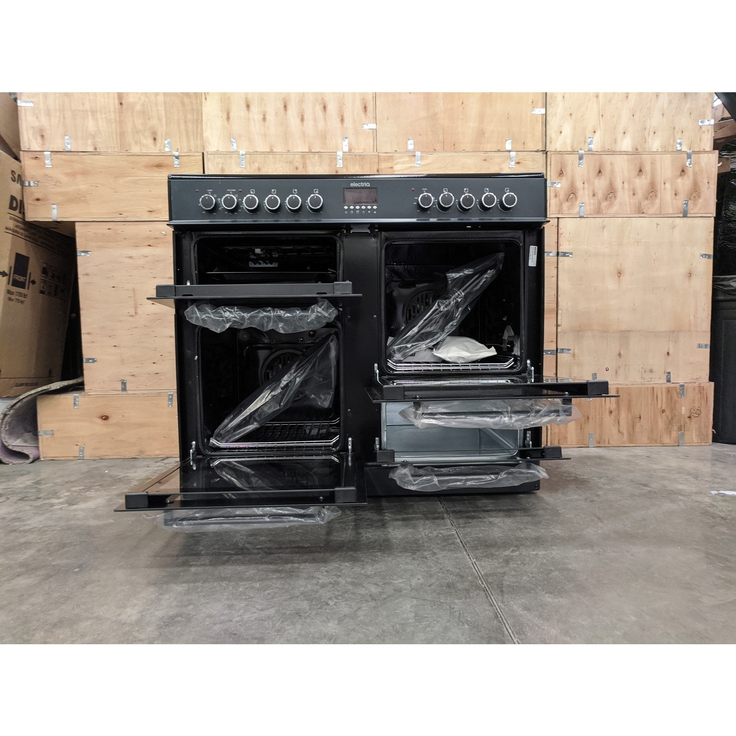 Refurbished electriQ EQRANGE100SLATE 100cm Dual Fuel Range Cooker Slate