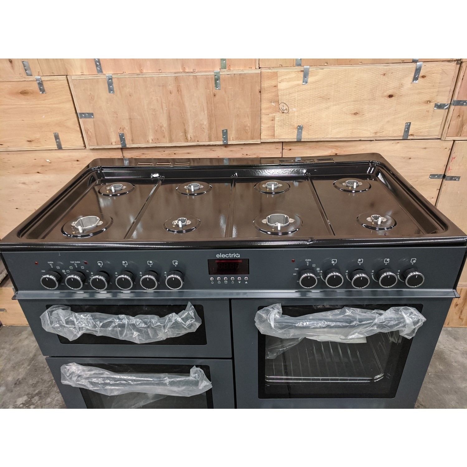 Refurbished electriQ EQRANGE100SLATE 100cm Dual Fuel Range Cooker Slate